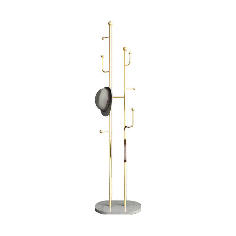Gorgeous Coat Rack Bedroom Metal Hooks Coat Rack with Marble Bottom Gold Clearhalo 'Entry & Mudroom Furniture' 'furn' 'furn_hall_tree_coat_racks' 'Furniture' 'Hall Trees & Coat Racks' 'hall_tree_coat_racks' 6970619