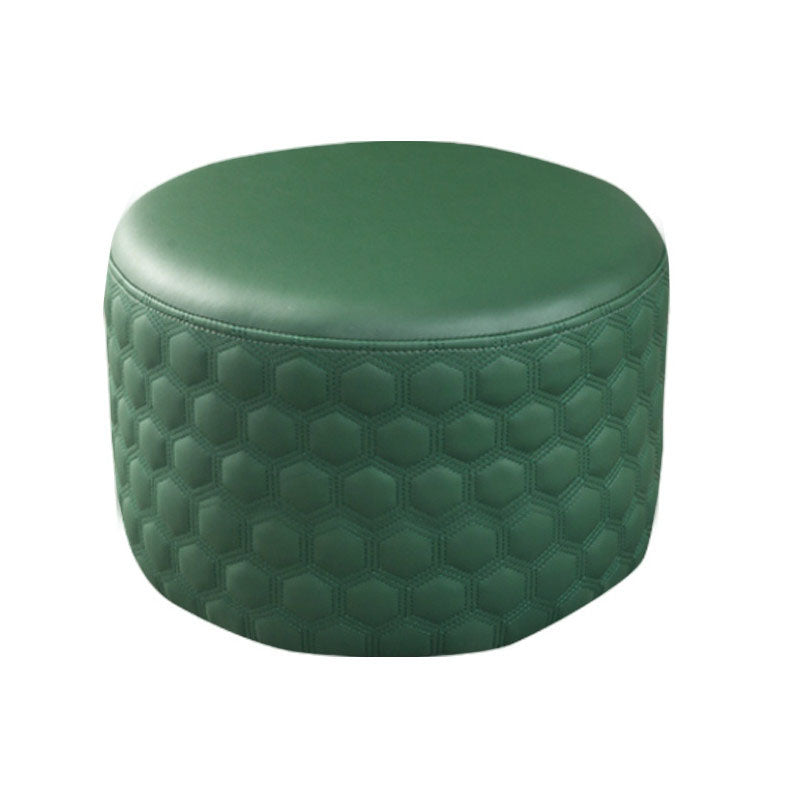Genuine Leather Standard Stool Modern Minimalist Round Footrest Green 1 Piece Clearhalo 'furn' 'furn_ottomans_poufs' 'Furniture' 'Living Room Furniture' 'Ottomans & Poufs' 'ottomans_poufs' 6970755