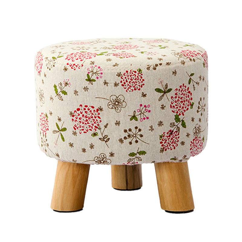 Fabric Standard Stool Contemporary Simple Round Upholstered Ottoman Clearhalo 'furn' 'furn_ottomans_poufs' 'Furniture' 'Living Room Furniture' 'Ottomans & Poufs' 'ottomans_poufs' 6970783
