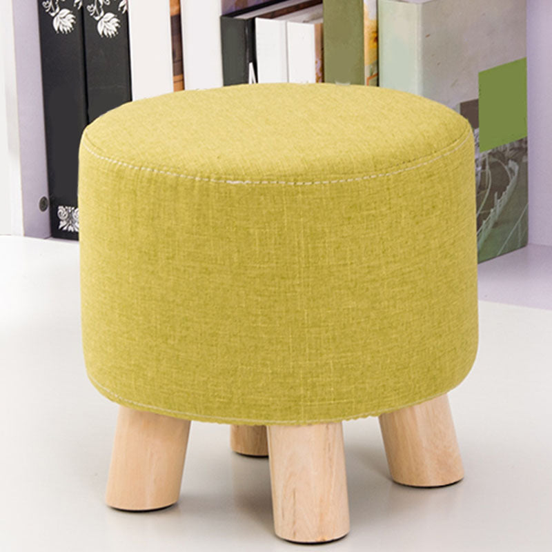 Fabric Standard Stool Contemporary Simple Round Upholstered Ottoman Green 1 Piece Clearhalo 'furn' 'furn_ottomans_poufs' 'Furniture' 'Living Room Furniture' 'Ottomans & Poufs' 'ottomans_poufs' 6970786