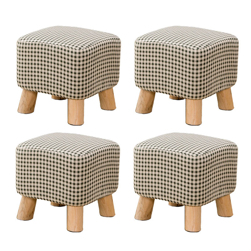Fabric Standard Stool Contemporary Simple Square Upholstered Ottoman Black White 4 Piece Set Clearhalo 'furn' 'furn_ottomans_poufs' 'Furniture' 'Living Room Furniture' 'Ottomans & Poufs' 'ottomans_poufs' 6970823
