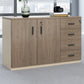 Traditional Wood Cabinet Locking Drawers and Adjustable Storage Shelves File Cabinet
