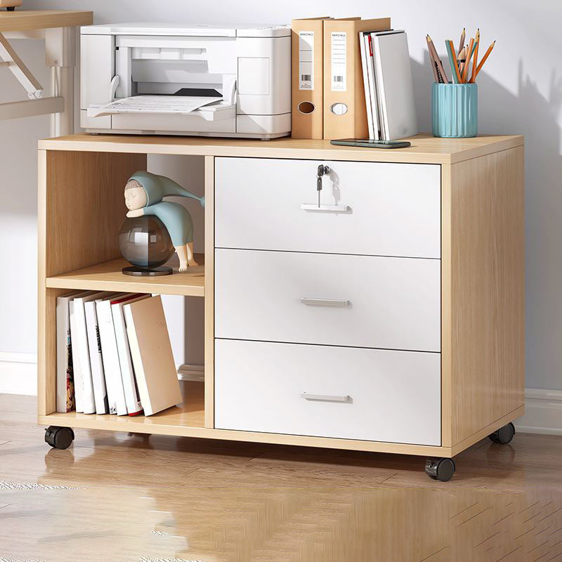 Traditional Cabinet Wood Drawers Storage Shelves Filing Cabinet with Wheels Clearhalo 'Filing Cabinets' 'filling_cabinets' 'furn' 'furn_filling_cabinets' 'Furniture' 'Office Furniture' 6970951