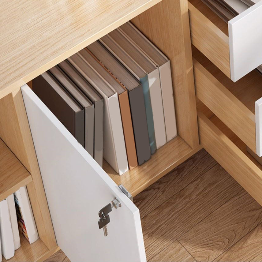 Traditional Cabinet Wood Drawers Storage Shelves Filing Cabinet with Wheels Clearhalo 'Filing Cabinets' 'filling_cabinets' 'furn' 'furn_filling_cabinets' 'Furniture' 'Office Furniture' 6970952