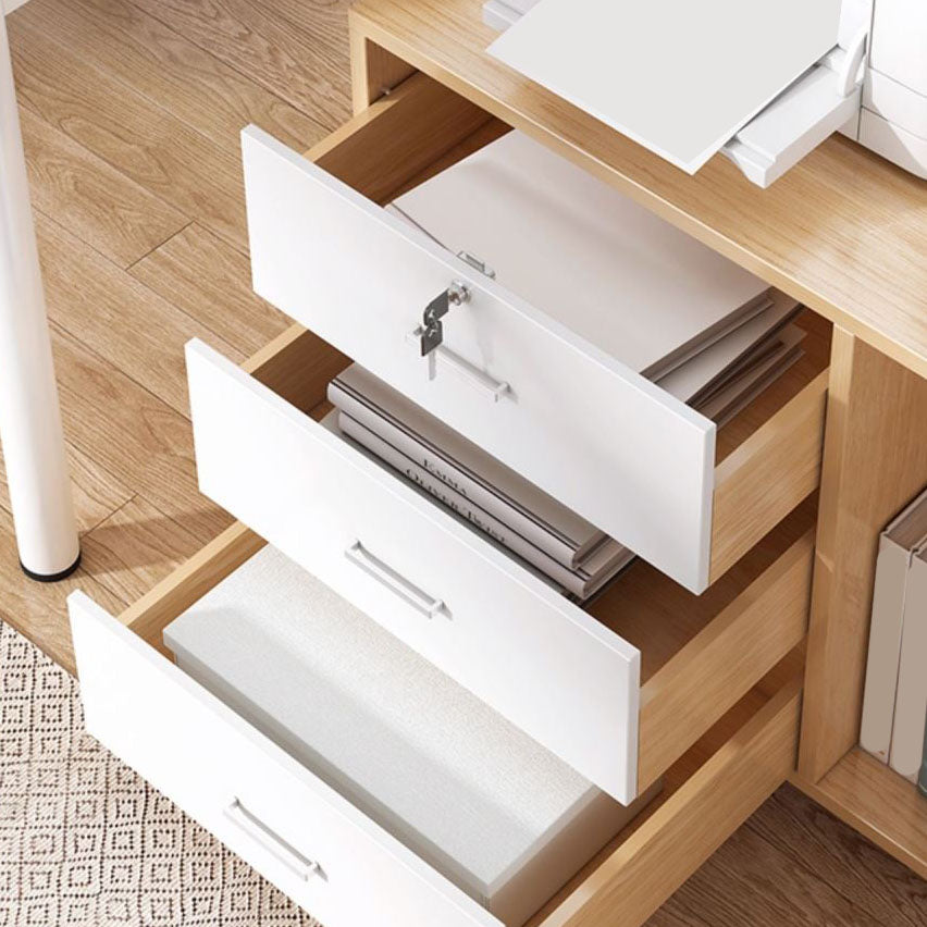 Traditional Cabinet Wood Drawers Storage Shelves Filing Cabinet with Wheels Clearhalo 'Filing Cabinets' 'filling_cabinets' 'furn' 'furn_filling_cabinets' 'Furniture' 'Office Furniture' 6970956