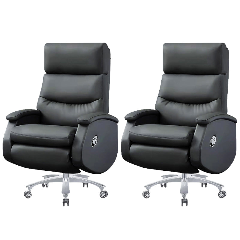 Modern Office Chair Armless Leather Adjustable Seat Height Desk Chair with Wheels Black 2 Piece Set Clearhalo 'furn' 'furn_office_chair' 'Furniture' 'Office Chairs' 'Office Furniture' 'office_chair' 6971072