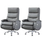 Modern Office Chair Armless Leather Adjustable Seat Height Desk Chair with Wheels Grey 2 Piece Set Clearhalo 'furn' 'furn_office_chair' 'Furniture' 'Office Chairs' 'Office Furniture' 'office_chair' 6971079