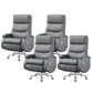 Modern Office Chair Armless Leather Adjustable Seat Height Desk Chair with Wheels Grey 4 Piece Set Clearhalo 'furn' 'furn_office_chair' 'Furniture' 'Office Chairs' 'Office Furniture' 'office_chair' 6971081