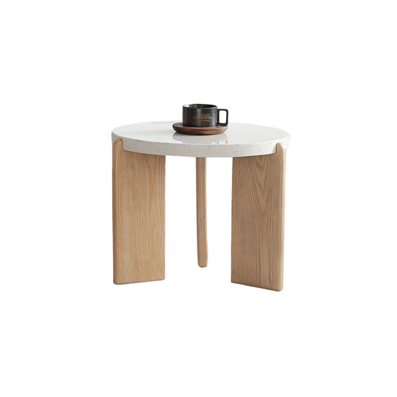 Solid Wood Coffee Table Modern Natural & White Geometric Cocktail Table 19.7"L x 19.7"W x 19.7"H Clearhalo 'Coffee & Accent Tables' 'Coffee Tables' 'coffee_tables' 'furn' 'furn_coffee_tables' 'Furniture' 'Living Room Furniture' 6974717