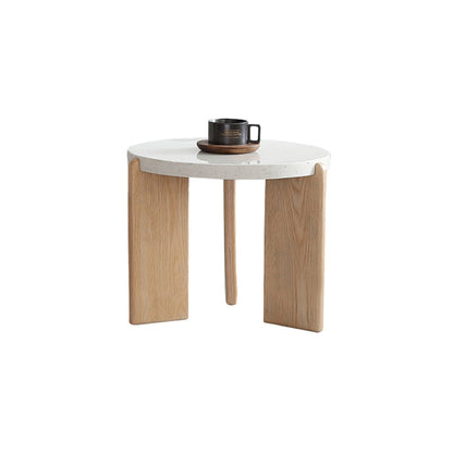Solid Wood Coffee Table Modern Natural & White Geometric Cocktail Table 19.7"L x 19.7"W x 19.7"H Clearhalo 'Coffee & Accent Tables' 'Coffee Tables' 'coffee_tables' 'furn' 'furn_coffee_tables' 'Furniture' 'Living Room Furniture' 6974717