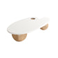 Solid Wood Coffee Table Modern Natural & White Geometric Cocktail Table 55.1"L x 27.5"W x 11.8"H Clearhalo 'Coffee & Accent Tables' 'Coffee Tables' 'coffee_tables' 'furn' 'furn_coffee_tables' 'Furniture' 'Living Room Furniture' 6974722