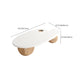 Solid Wood Coffee Table Modern Natural & White Geometric Cocktail Table Clearhalo 'Coffee & Accent Tables' 'Coffee Tables' 'coffee_tables' 'furn' 'furn_coffee_tables' 'Furniture' 'Living Room Furniture' 6974736