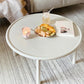 Contemporary Cream Round Coffee Table Solid Wood 1 Single Cocktail Table White Clearhalo 'Coffee & Accent Tables' 'Coffee Tables' 'coffee_tables' 'furn' 'furn_coffee_tables' 'Furniture' 'Living Room Furniture' 6974844
