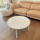 Contemporary Cream Round Coffee Table Solid Wood 1 Single Cocktail Table Clearhalo 'Coffee & Accent Tables' 'Coffee Tables' 'coffee_tables' 'furn' 'furn_coffee_tables' 'Furniture' 'Living Room Furniture' 6974845