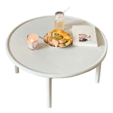 Contemporary Cream Round Coffee Table Solid Wood 1 Single Cocktail Table Clearhalo 'Coffee & Accent Tables' 'Coffee Tables' 'coffee_tables' 'furn' 'furn_coffee_tables' 'Furniture' 'Living Room Furniture' 6974847