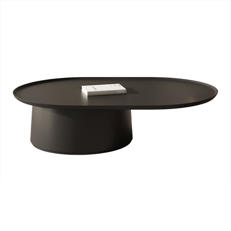 Elliptical Pedestal Coffee Table Set Modern 47.2" W Cocktail Table 47.2"L x 31.5"W x 11.8"H Black Clearhalo 'Coffee & Accent Tables' 'Coffee Tables' 'coffee_tables' 'furn' 'furn_coffee_tables' 'Furniture' 'Living Room Furniture' 6974856