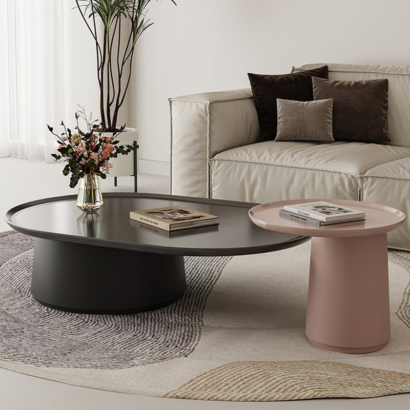 Elliptical Pedestal Coffee Table Set Modern 47.2" W Cocktail Table Clearhalo 'Coffee & Accent Tables' 'Coffee Tables' 'coffee_tables' 'furn' 'furn_coffee_tables' 'Furniture' 'Living Room Furniture' 6974861