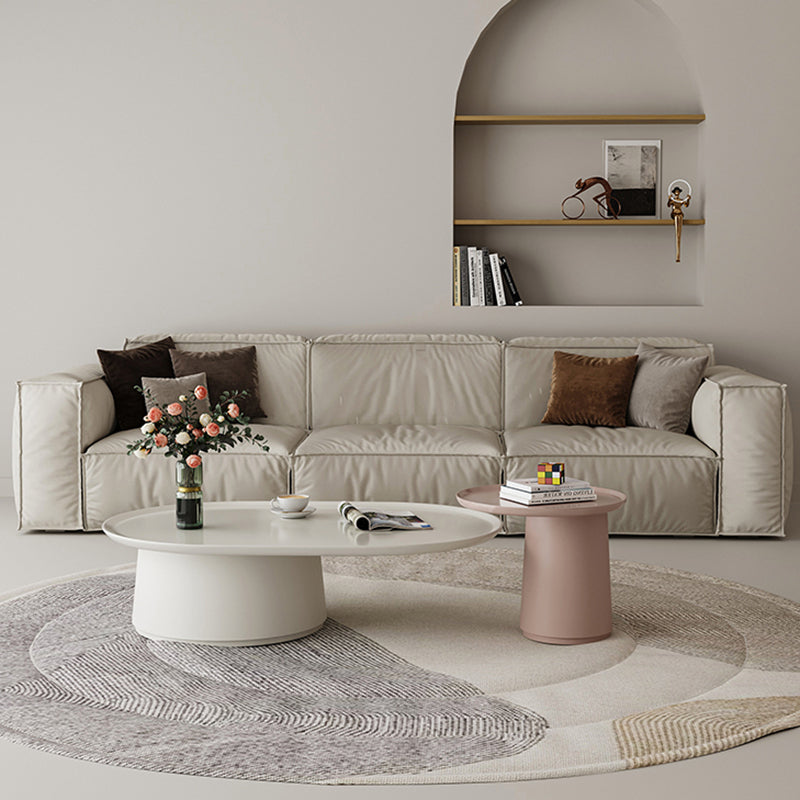 Elliptical Pedestal Coffee Table Set Modern 47.2" W Cocktail Table Clearhalo 'Coffee & Accent Tables' 'Coffee Tables' 'coffee_tables' 'furn' 'furn_coffee_tables' 'Furniture' 'Living Room Furniture' 6974867