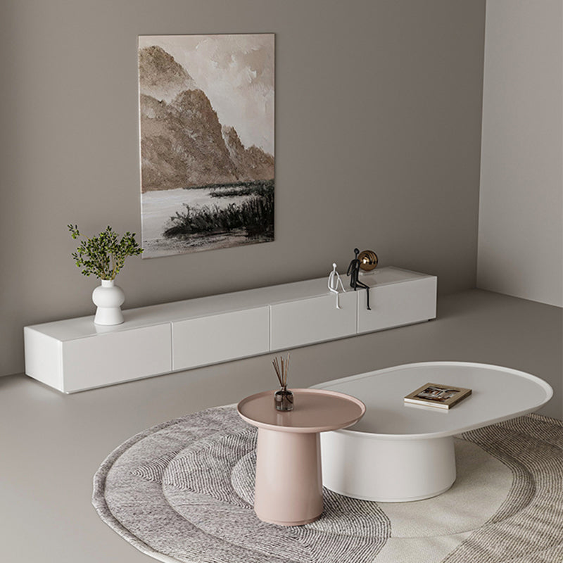 Elliptical Pedestal Coffee Table Set Modern 47.2" W Cocktail Table Clearhalo 'Coffee & Accent Tables' 'Coffee Tables' 'coffee_tables' 'furn' 'furn_coffee_tables' 'Furniture' 'Living Room Furniture' 6974868