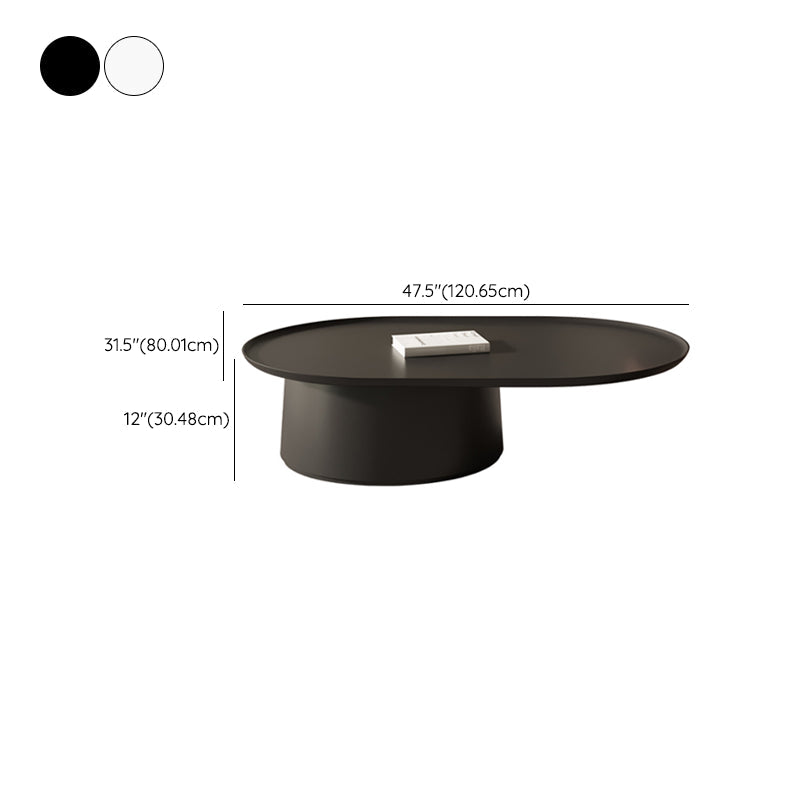 Elliptical Pedestal Coffee Table Set Modern 47.2" W Cocktail Table Clearhalo 'Coffee & Accent Tables' 'Coffee Tables' 'coffee_tables' 'furn' 'furn_coffee_tables' 'Furniture' 'Living Room Furniture' 6974871