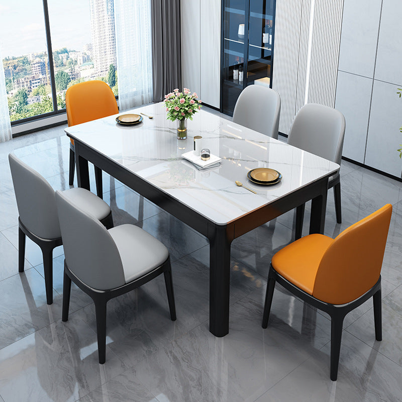 Modern Style Dining Room Dinner Table Stone 4 Legs Dining Table Clearhalo 'Dining Tables & Seating' 'Dining Tables' 'dining_table' 'furn' 'furn_dining_table' 'Furniture' 'Kitchen & Dining Furniture' 6975754