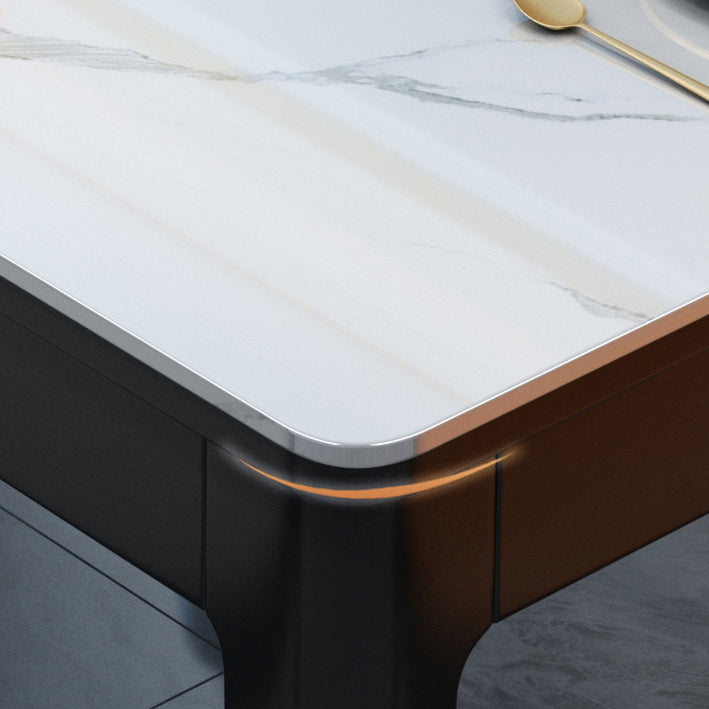 Modern Style Dining Room Dinner Table Stone 4 Legs Dining Table Clearhalo 'Dining Tables & Seating' 'Dining Tables' 'dining_table' 'furn' 'furn_dining_table' 'Furniture' 'Kitchen & Dining Furniture' 6975762