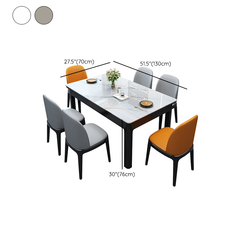 Modern Style Dining Room Dinner Table Stone 4 Legs Dining Table Clearhalo 'Dining Tables & Seating' 'Dining Tables' 'dining_table' 'furn' 'furn_dining_table' 'Furniture' 'Kitchen & Dining Furniture' 6975765