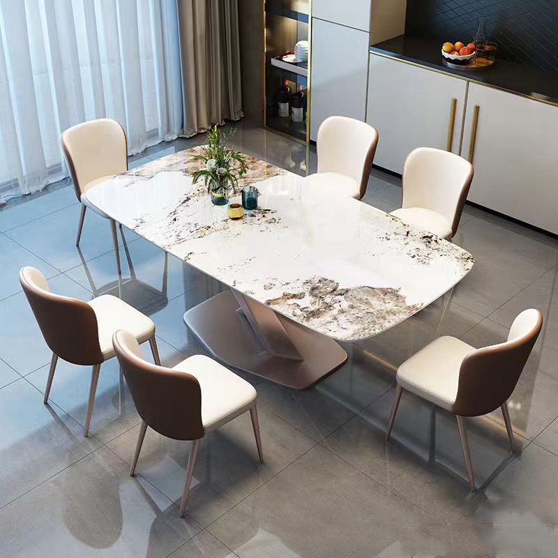 Dinner Room Luxury Dining Table Kitchen Stone Pedestal Dining Table