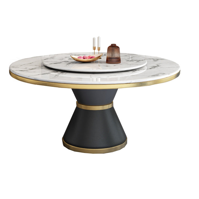 Sintered Stone Dining Room Table Pedestal Dining Table for Dining Room White Without Chairs Clearhalo 'Dining Tables & Seating' 'Dining Tables' 'dining_table' 'furn' 'furn_dining_table' 'Furniture' 'Kitchen & Dining Furniture' 6975812