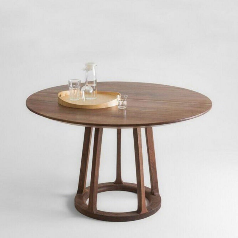 Dining Room Dinner Kitchen Table Solid Wood Round Dining Table Clearhalo 'Dining Tables & Seating' 'Dining Tables' 'dining_table' 'furn' 'furn_dining_table' 'Furniture' 'Kitchen & Dining Furniture' 6975829