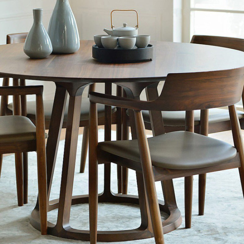 Dining Room Dinner Kitchen Table Solid Wood Round Dining Table Clearhalo 'Dining Tables & Seating' 'Dining Tables' 'dining_table' 'furn' 'furn_dining_table' 'Furniture' 'Kitchen & Dining Furniture' 6975830