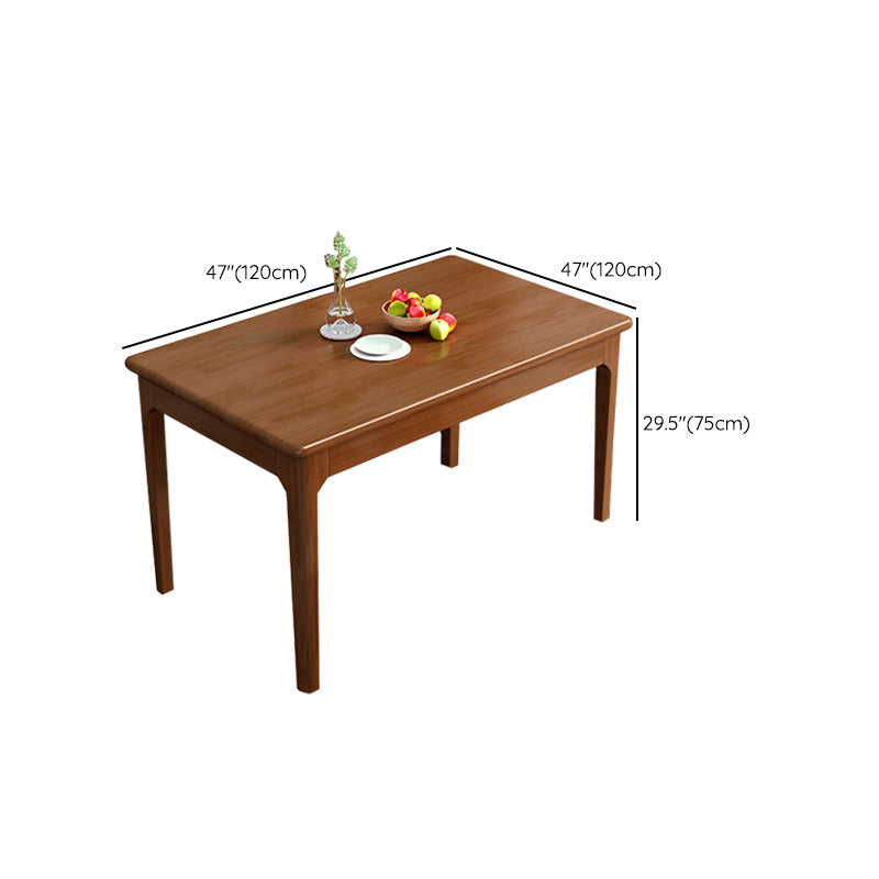 Table de cuisine de salle à manger Table de salle à manger en bois massif en bois d'hévéa