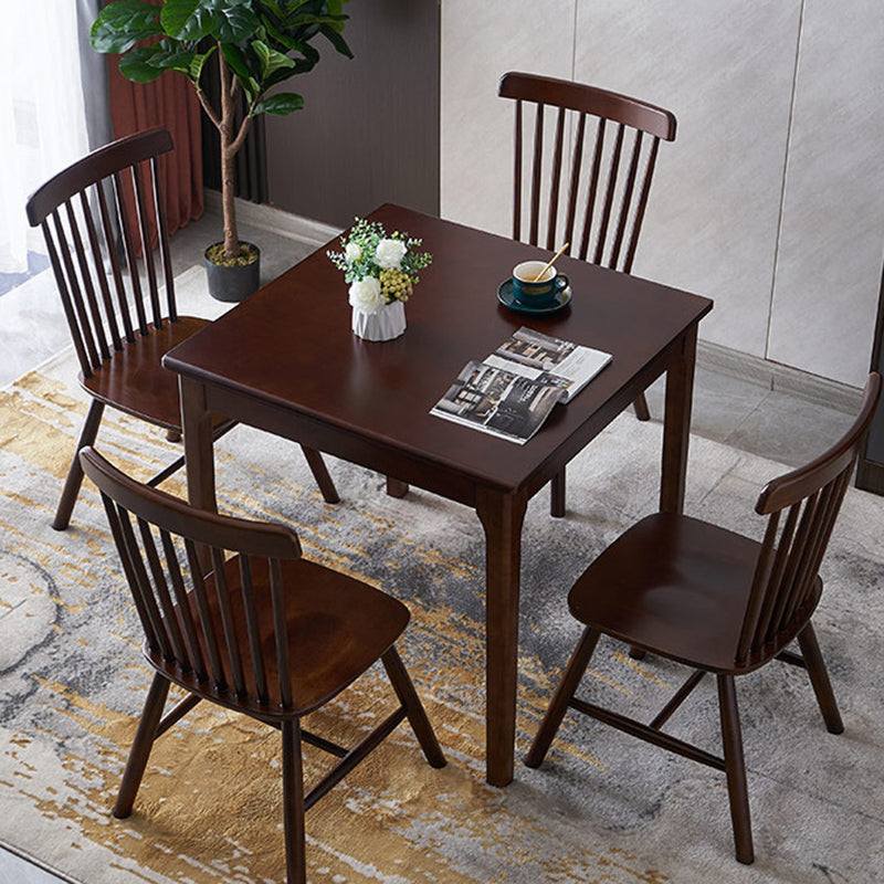 Dining Room Kitchen Table Rubberwood Solid Wood Square Dining Table