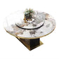 Sintered Stone Dining Table Convertible Pedestal Dining Table for Kitchen Pandora Gold Without Chairs Clearhalo 'Dining Tables & Seating' 'Dining Tables' 'dining_table' 'furn' 'furn_dining_table' 'Furniture' 'Kitchen & Dining Furniture' 6975889