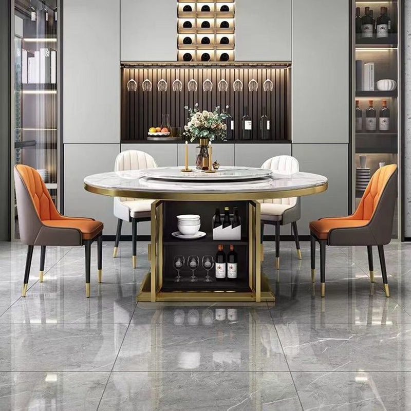 Sintered Stone Dining Table Convertible Pedestal Dining Table for Kitchen Clearhalo 'Dining Tables & Seating' 'Dining Tables' 'dining_table' 'furn' 'furn_dining_table' 'Furniture' 'Kitchen & Dining Furniture' 6975898