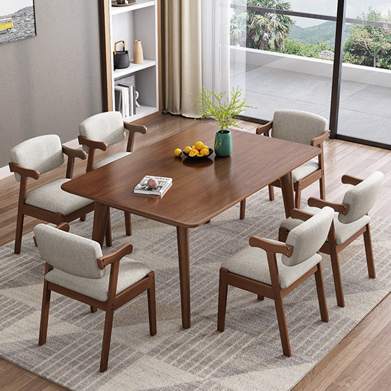 Dining Room Dinner Kitchen Table Rubberwood Solid Wood Dining Table Clearhalo 'Dining Tables & Seating' 'Dining Tables' 'dining_table' 'furn' 'furn_dining_table' 'Furniture' 'Kitchen & Dining Furniture' 6975902