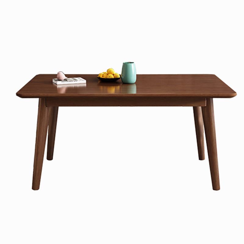 Dining Room Dinner Kitchen Table Rubberwood Solid Wood Dining Table Nut-Brown Without Chairs Clearhalo 'Dining Tables & Seating' 'Dining Tables' 'dining_table' 'furn' 'furn_dining_table' 'Furniture' 'Kitchen & Dining Furniture' 6975903