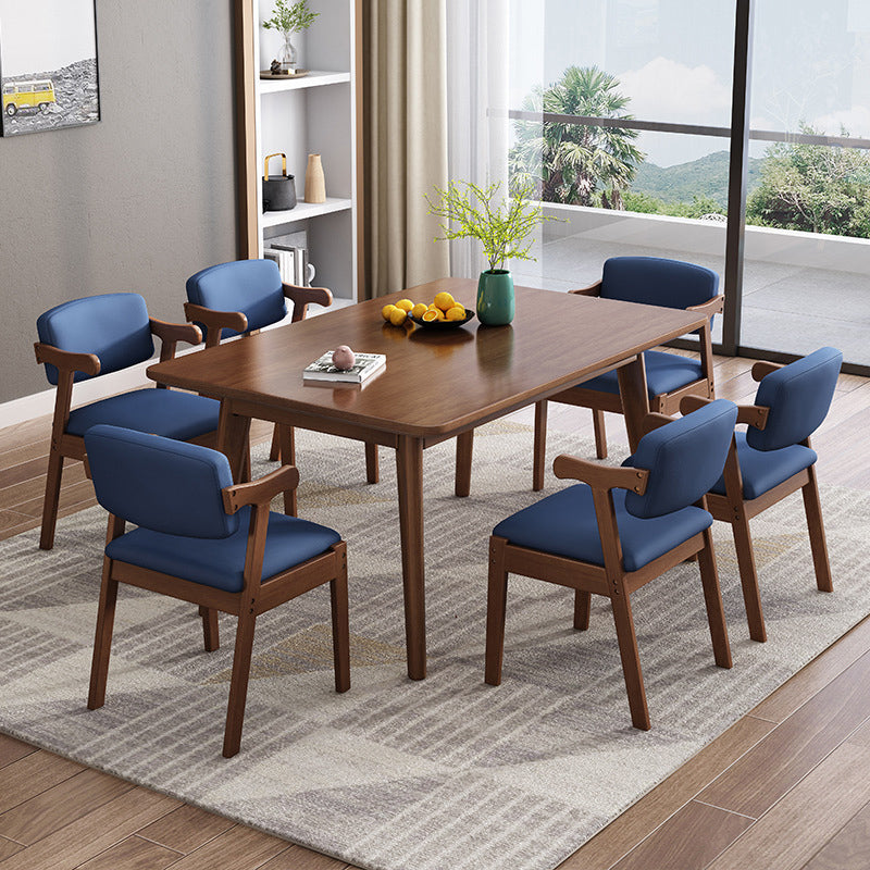 Dining Room Dinner Kitchen Table Rubberwood Solid Wood Dining Table Clearhalo 'Dining Tables & Seating' 'Dining Tables' 'dining_table' 'furn' 'furn_dining_table' 'Furniture' 'Kitchen & Dining Furniture' 6975905