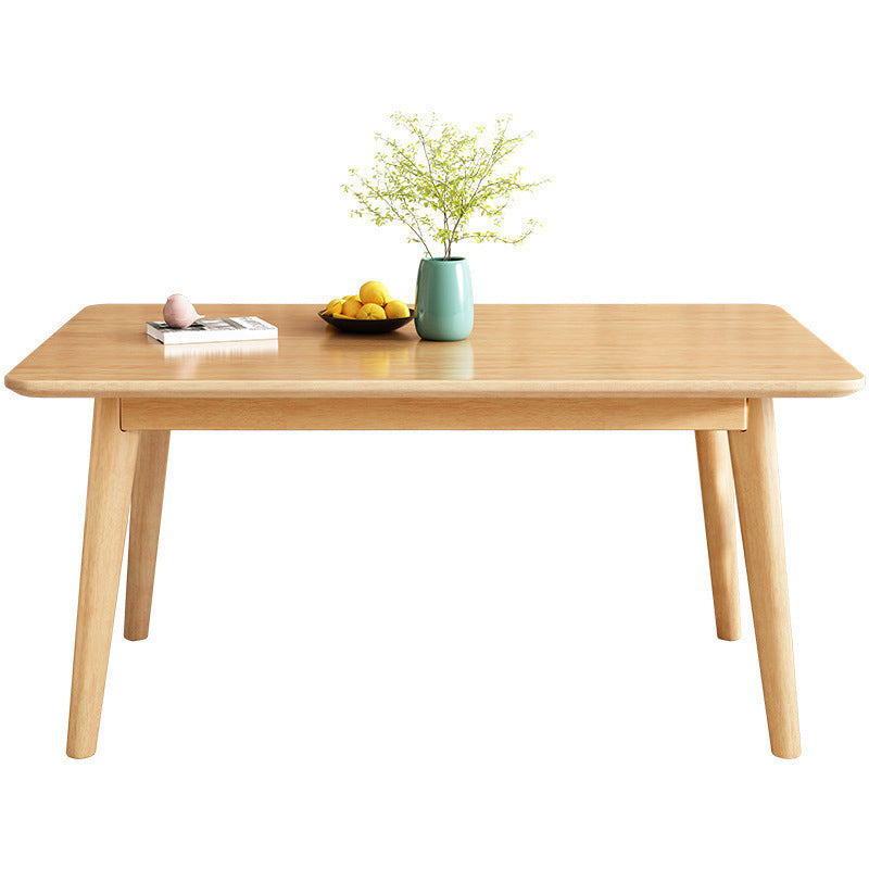 Dining Room Dinner Kitchen Table Rubberwood Solid Wood Dining Table Natural Without Chairs Clearhalo 'Dining Tables & Seating' 'Dining Tables' 'dining_table' 'furn' 'furn_dining_table' 'Furniture' 'Kitchen & Dining Furniture' 6975907