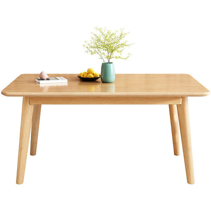 Dining Room Dinner Kitchen Table Rubberwood Solid Wood Dining Table Natural Without Chairs Clearhalo 'Dining Tables & Seating' 'Dining Tables' 'dining_table' 'furn' 'furn_dining_table' 'Furniture' 'Kitchen & Dining Furniture' 6975907