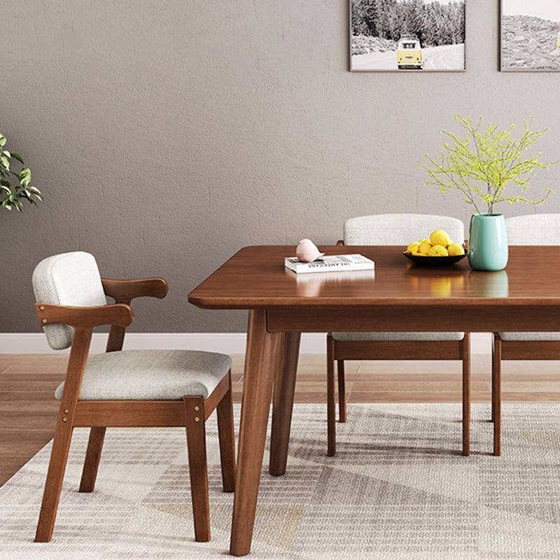Dining Room Dinner Kitchen Table Rubberwood Solid Wood Dining Table Clearhalo 'Dining Tables & Seating' 'Dining Tables' 'dining_table' 'furn' 'furn_dining_table' 'Furniture' 'Kitchen & Dining Furniture' 6975908
