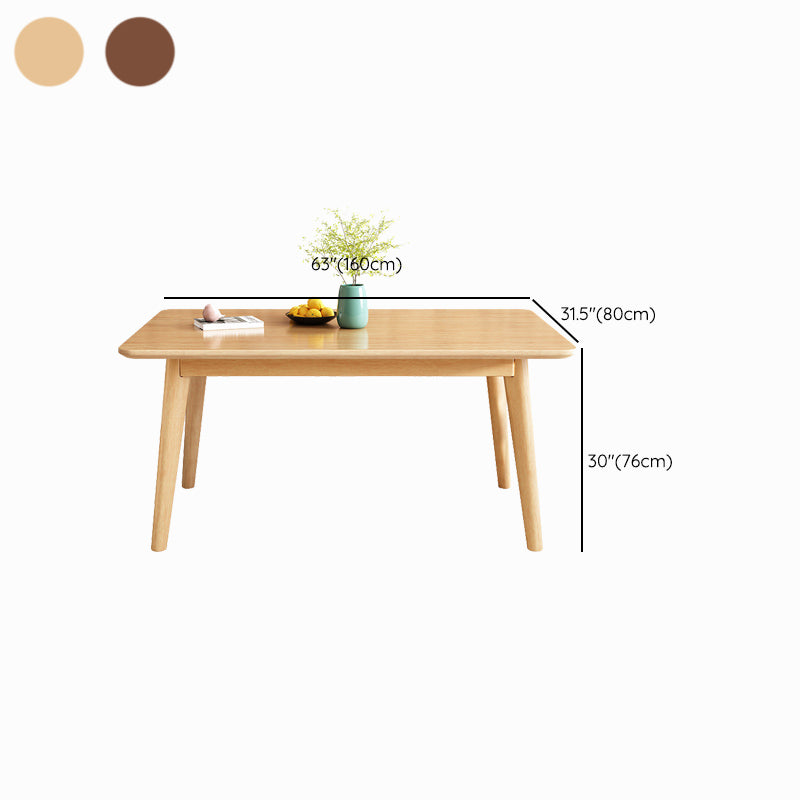 Dining Room Dinner Kitchen Table Rubberwood Solid Wood Dining Table Clearhalo 'Dining Tables & Seating' 'Dining Tables' 'dining_table' 'furn' 'furn_dining_table' 'Furniture' 'Kitchen & Dining Furniture' 6975917