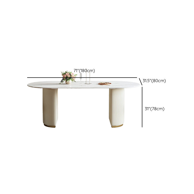 Dining Room Dinner Kitchen Table Modern Pedestal Stone Dining Table Clearhalo 'Dining Tables & Seating' 'Dining Tables' 'dining_table' 'furn' 'furn_dining_table' 'Furniture' 'Kitchen & Dining Furniture' 6975933