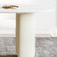 Dining Room Dinner Kitchen Table Simple Pedestal Stone Dining Table Clearhalo 'Dining Tables & Seating' 'Dining Tables' 'dining_table' 'furn' 'furn_dining_table' 'Furniture' 'Kitchen & Dining Furniture' 6975942
