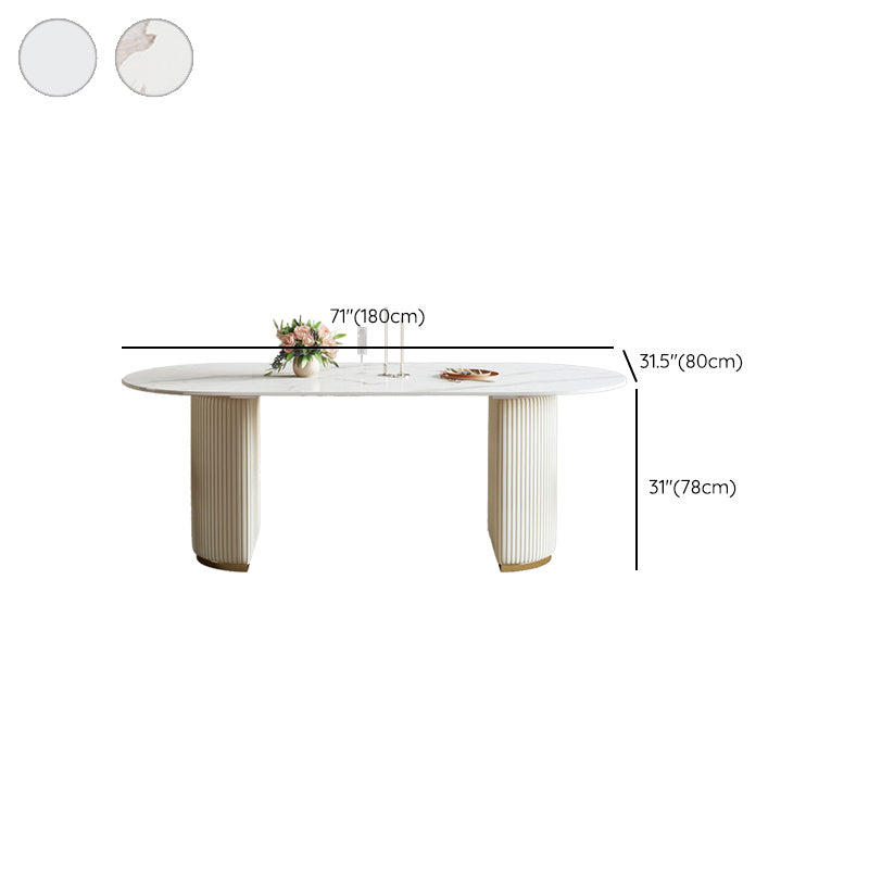 Dining Room Dinner Kitchen Table Simple Pedestal Stone Dining Table Clearhalo 'Dining Tables & Seating' 'Dining Tables' 'dining_table' 'furn' 'furn_dining_table' 'Furniture' 'Kitchen & Dining Furniture' 6975950