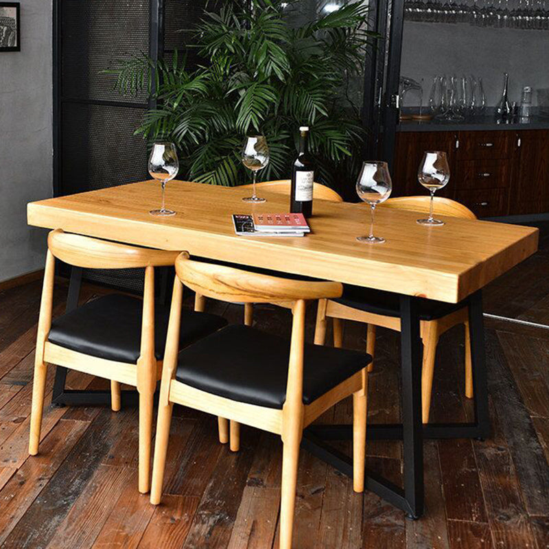 Mesa de comedor industrial para comedor, mesa de comedor con base de caballete para cocina
