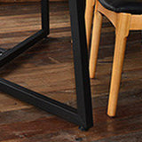 Mesa de comedor industrial para comedor, mesa de comedor con base de caballete para cocina