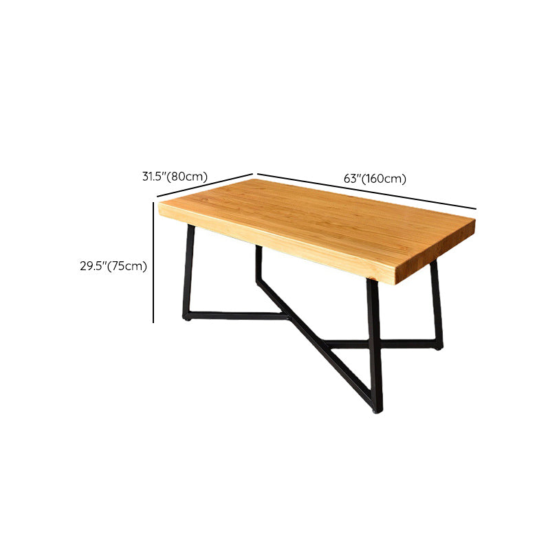 Mesa de comedor industrial para comedor, mesa de comedor con base de caballete para cocina