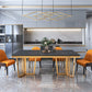 Dinner Room Luxury Dining Table Kitchen Metal Base Dining Table Clearhalo 'Dining Tables & Seating' 'Dining Tables' 'dining_table' 'furn' 'furn_dining_table' 'Furniture' 'Kitchen & Dining Furniture' 6975985