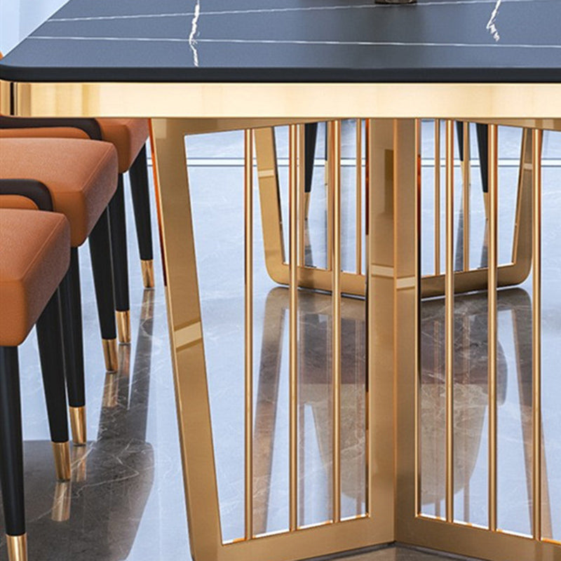 Dinner Room Luxury Dining Table Kitchen Metal Base Dining Table Clearhalo 'Dining Tables & Seating' 'Dining Tables' 'dining_table' 'furn' 'furn_dining_table' 'Furniture' 'Kitchen & Dining Furniture' 6975987